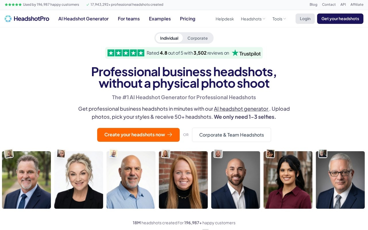 HeadshotPro – Home (Website)