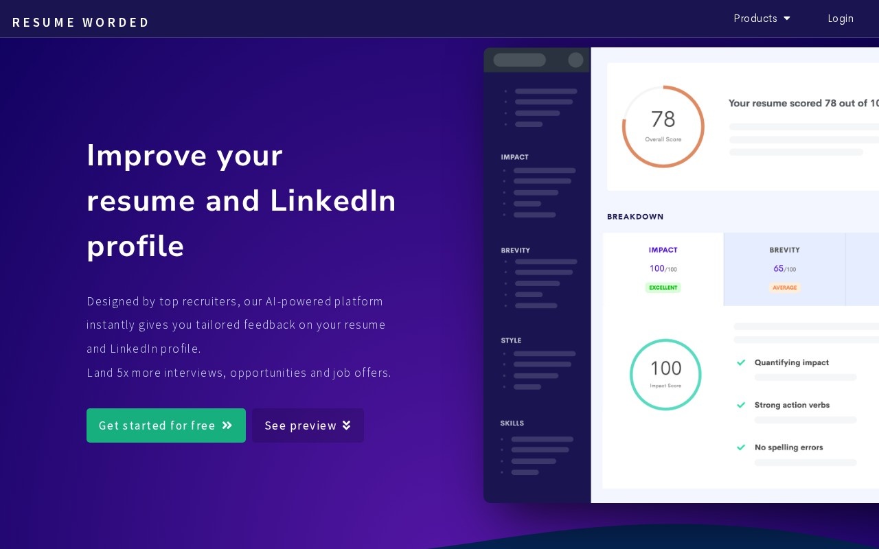 ResumeWorded – Home (Website)
