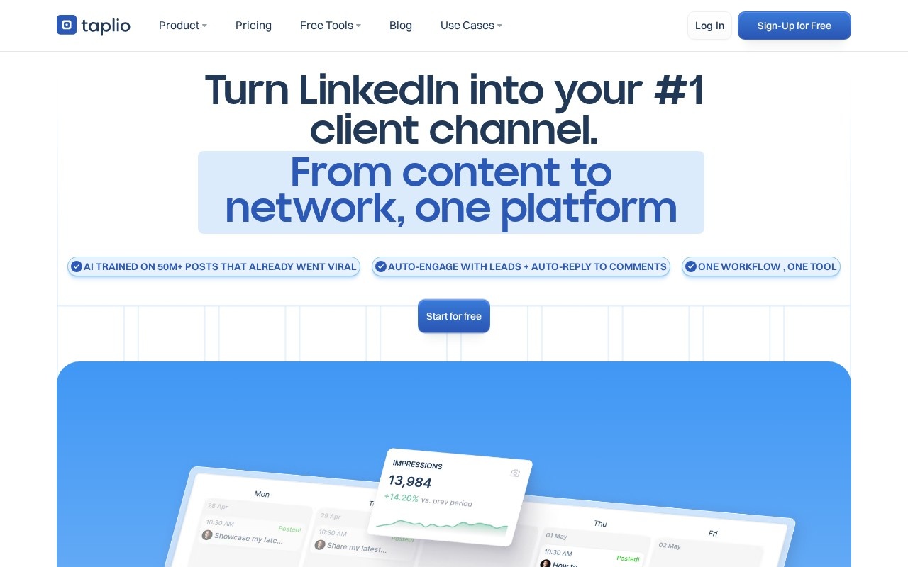 Taplio – Home (Website)