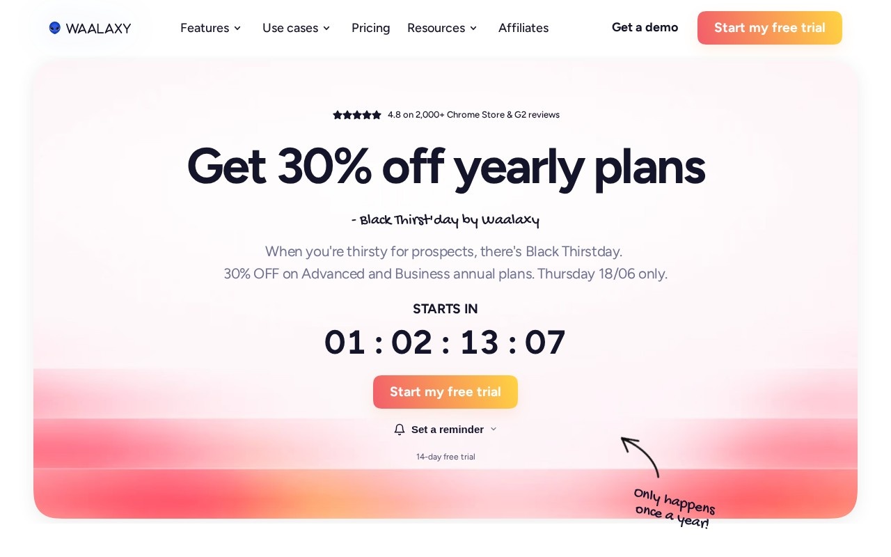 Waalaxy – Home (Website)