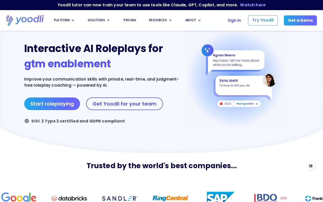 Yoodli – Home (Website)
